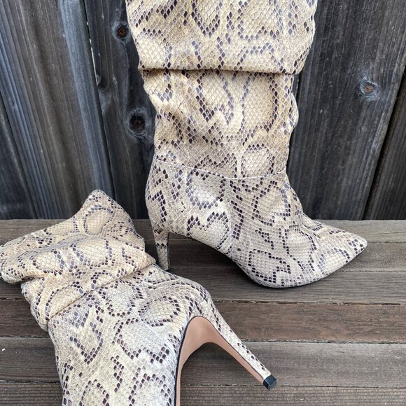 XOXO Women's Ankle High Boots, Faux Snakeskin Stilettos, Size 7 1/2M - Picture 5 of 9